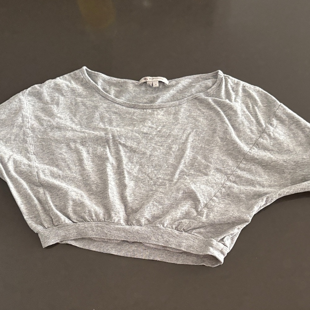 BCBGeneration Gray Crop Top
